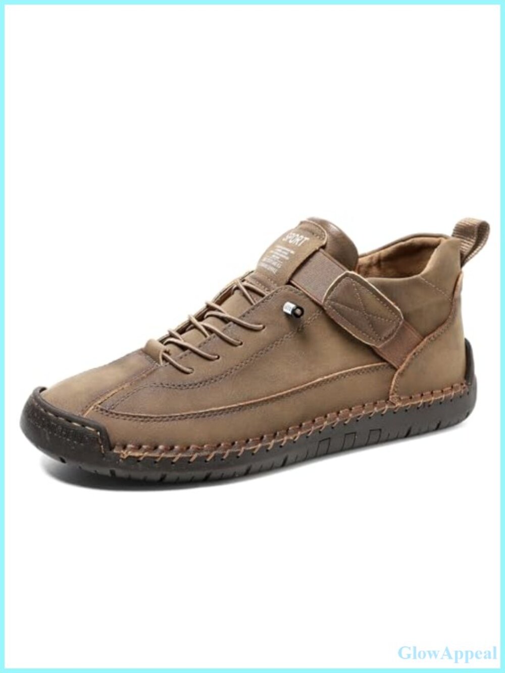 Womens Hand Stitching PU Slip-On Ankle Boots Elastic Band Retro High Top Flats